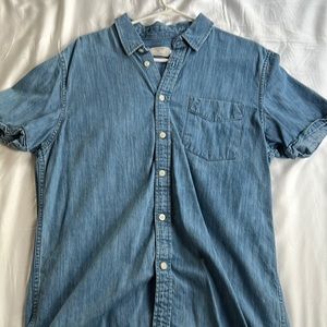 Top man Large Blue Short Sleeve Button Up